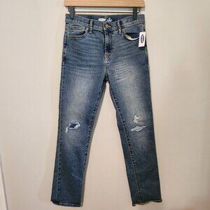 Old Navy boy sz 14 Karate Slim Jeans adjustable waist distressed New